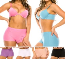 Women's Multicolor 12 Pack of Laser Cut Microfiber Nylon Boxer Boy Shorts