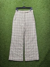 Vintage Bell Bottom Pants Womens 14 Plaid Disco Flare 70s y2k Retro 26X30