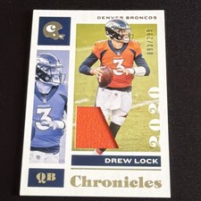 Panini 2020 Chronicles Drew Lock Denver Broncos #30 Jersey Memorabilia 93/299