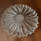 Hazel Atlas Clear Daisy Sunflower Plate Luncheon Snack Glass 4Pk Vtg 1960's 10" — photo 1