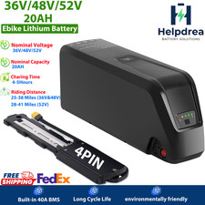 52V/48V/36V 20AH ebike battery lithium for electric bicycle 0-2000W Motors, 4PIN