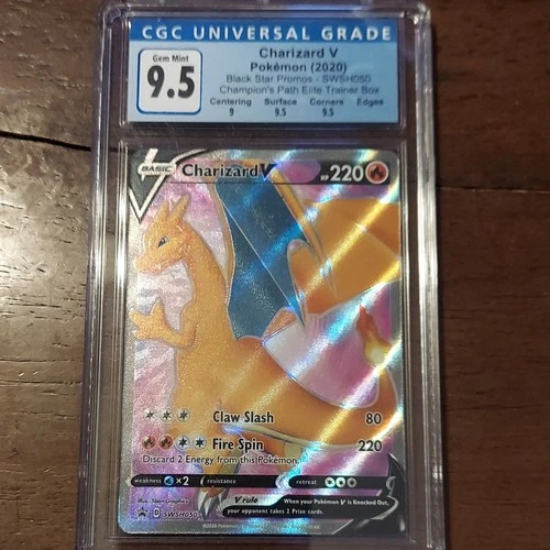 Pokemon Charizard V SWSH050 Sword & Shield Promo Full Art Holo CGC 9.5 HP220