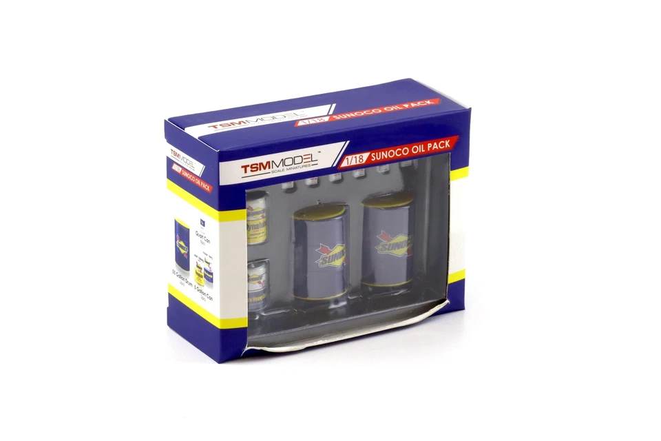 1:18 TSM SUNOCO Set Di Olio Pack Diorama Accessori Giallo/Blu TSM12AC22 - Immagine 2 di 2