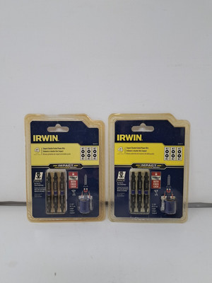 Lot of 2 Irwin 1903514 Double-Ended Impact Power Bit Set 2-3/8 Inch 4-Piece