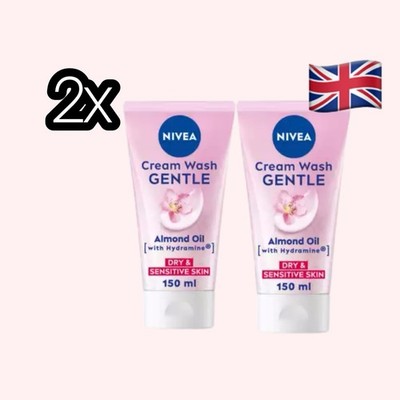 2x NIVEA Gentle Face Cleansing Cream Wash für trockene & empfindliche Haut (150 ml)