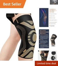 X-Large Copper Knee Brace - Compression Sleeve for Sports & Arthritis Relief