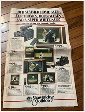 Strawbridge & Clothier 1987 Ad PA Philadelphia Sony RCA Panasonic TV Paper