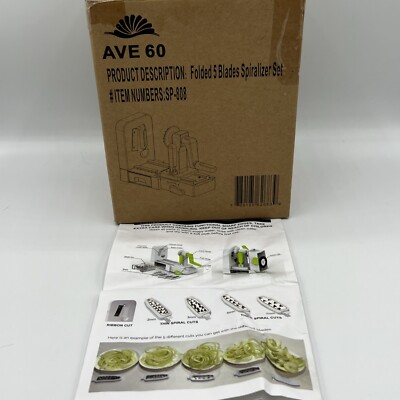 Ave 60 Spiral Master EZ 5 Stainless Steel Blades Vegetable Cutter And Spiralizer