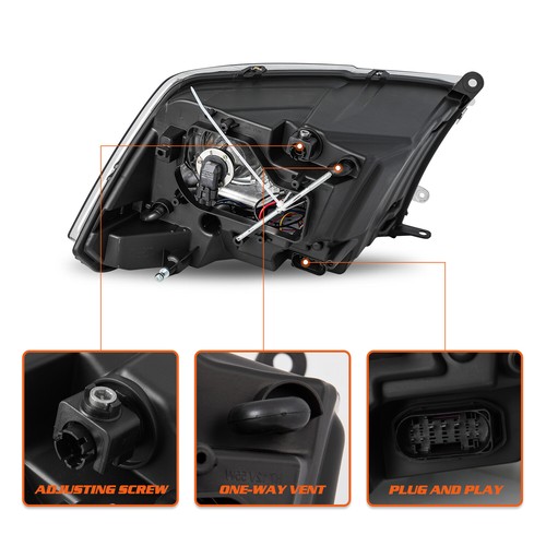 For 2013-2018 Dodge Ram 1500 2500 3500 Black Projector Headlights w/ LED DRL - Picture 5 of 7