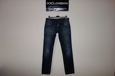 Dolce&Gabbana Black Label 14GOLD Logo Plate Faded Jeans 46-48 IT 