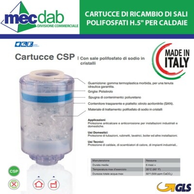 RICARICA DI POLIFOSFATI PER DOSATORI DI POLIFOSFATI 12 PEZZI 80gr