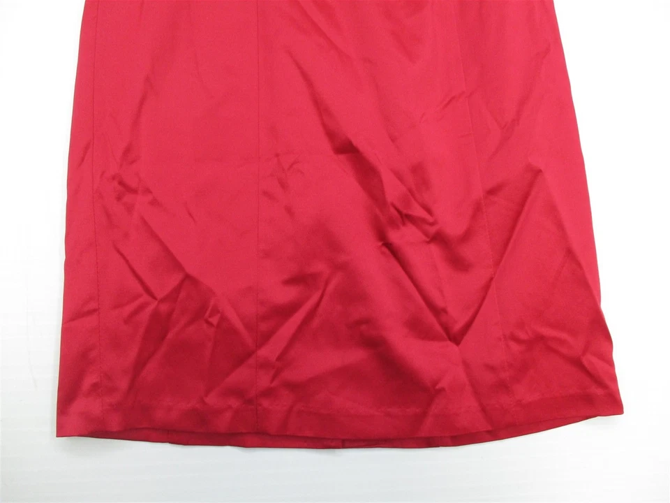 Nuevo vestido rojo corsé sedoso sin tirantes talla 2 MERONA para mujer línea A Foto 2 de 4