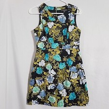 Twenty One 21 Black Blue Roses Party Dress Fully Lined Size Medium BEAUTIFUL!!