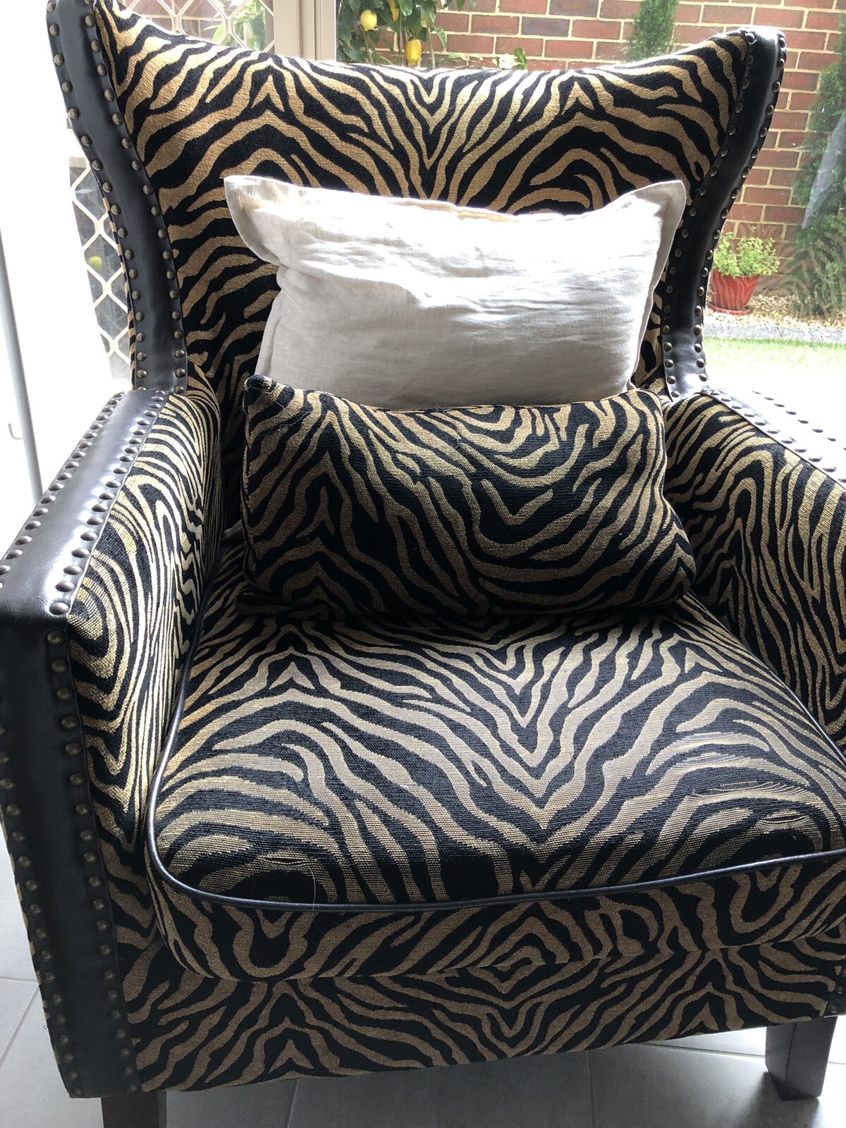 Armchairs With Footrests Animal Print Used eBay