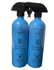BEGLEY'S Plant-Derived Natural PET Dog STAIN ODOR REMOVER Fresh Citrus 24oz 2-PK