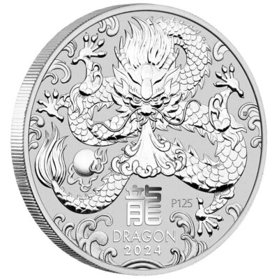 Silbermünze 1kg Jahr des Drachen Lunar III. (5.) 2024 - Australien - ST - Bild 1 von 3