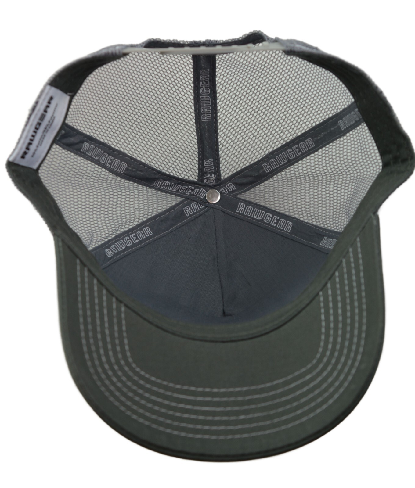RAWGEAR Gym Gear Olympic Plate Logo Gray Contrast Stitch Snapback Trucker Hat