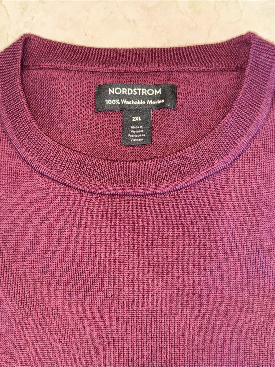 Nordstrom Merino Wool Knit イタリア製 XXL Nordstrom Men's Shop Blue 1/4 Zip Italian Merino Wool Sweater Size