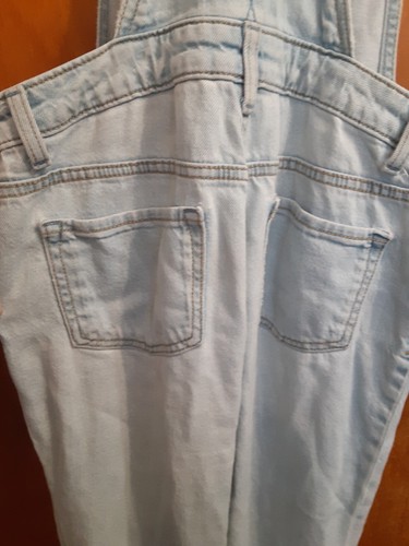 Cat & Jack Girls Overalls Light Wash Denim Distressed Oversize Lagenlook Large - Picture 5 of 8