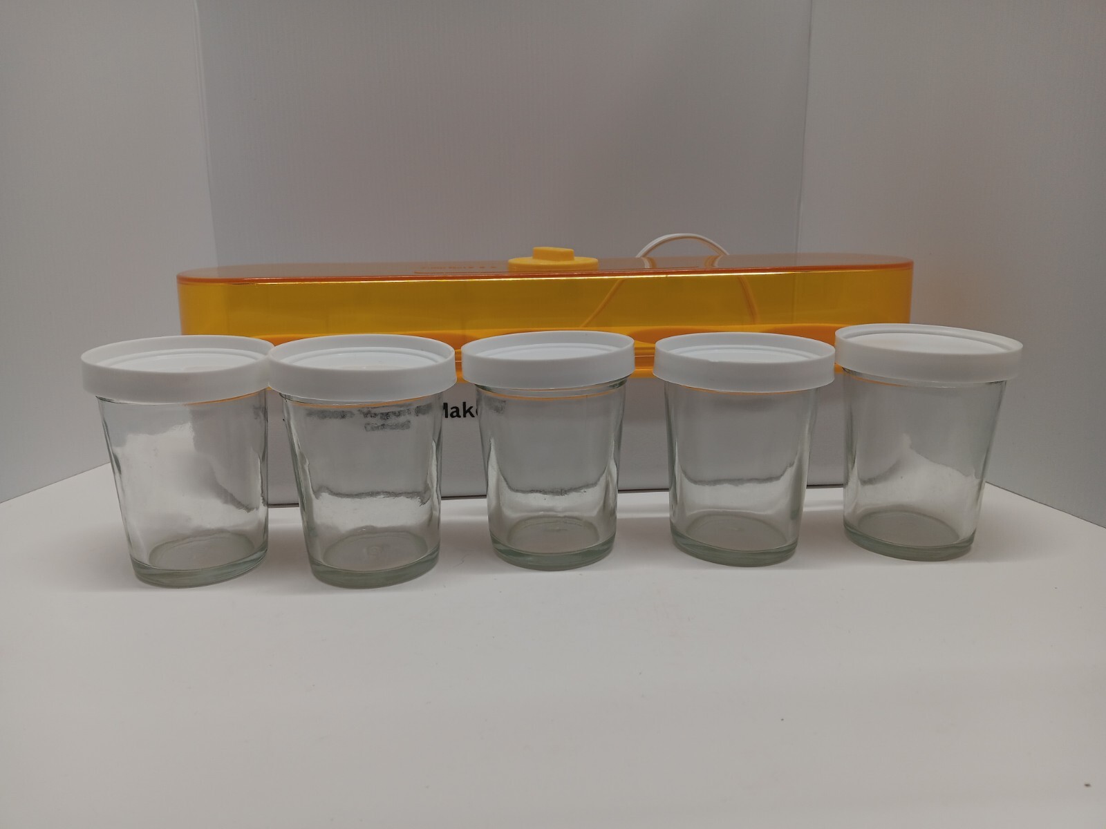 Salton Yogurt Maker Replacement Jars No Lids Set of 4 Cups Milk Glass
