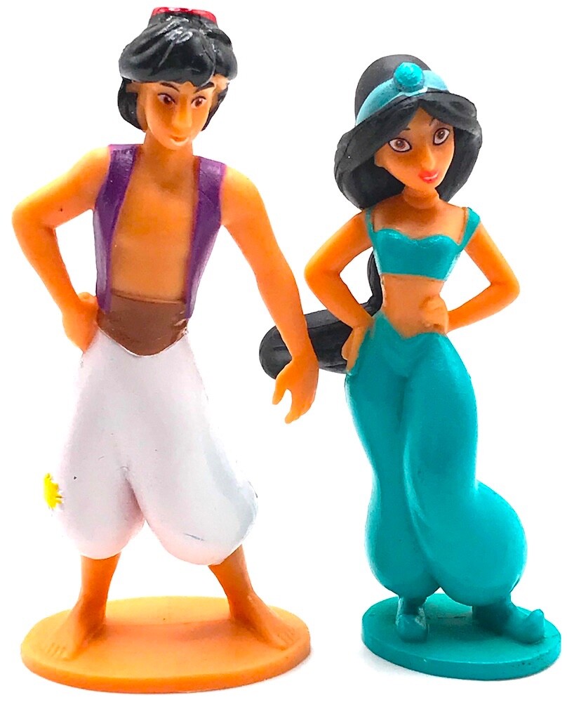 ALADDIN & JASMINE Figure Set DISNEY MOVIE Prince & Princess PVC