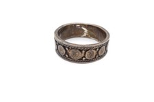 Vintage Sterling Silver 925 7mm Band Ring Size 7.25 Dotted