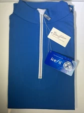 Tailored Sportsman ICEFIL Short Sleeve Ziptop Shirt Puerto Vallarta/ Silver MD