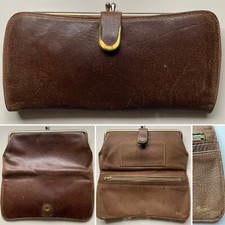 Vintage Baronet Cowhide Wallet Brown Leather Worn Distressed From Wear