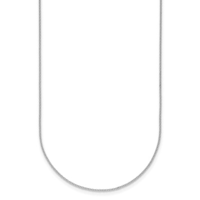 18K Weißgold poliert 1,1 mm Solide Kabel Kette Halskette 18'' Geschenk für Mutter