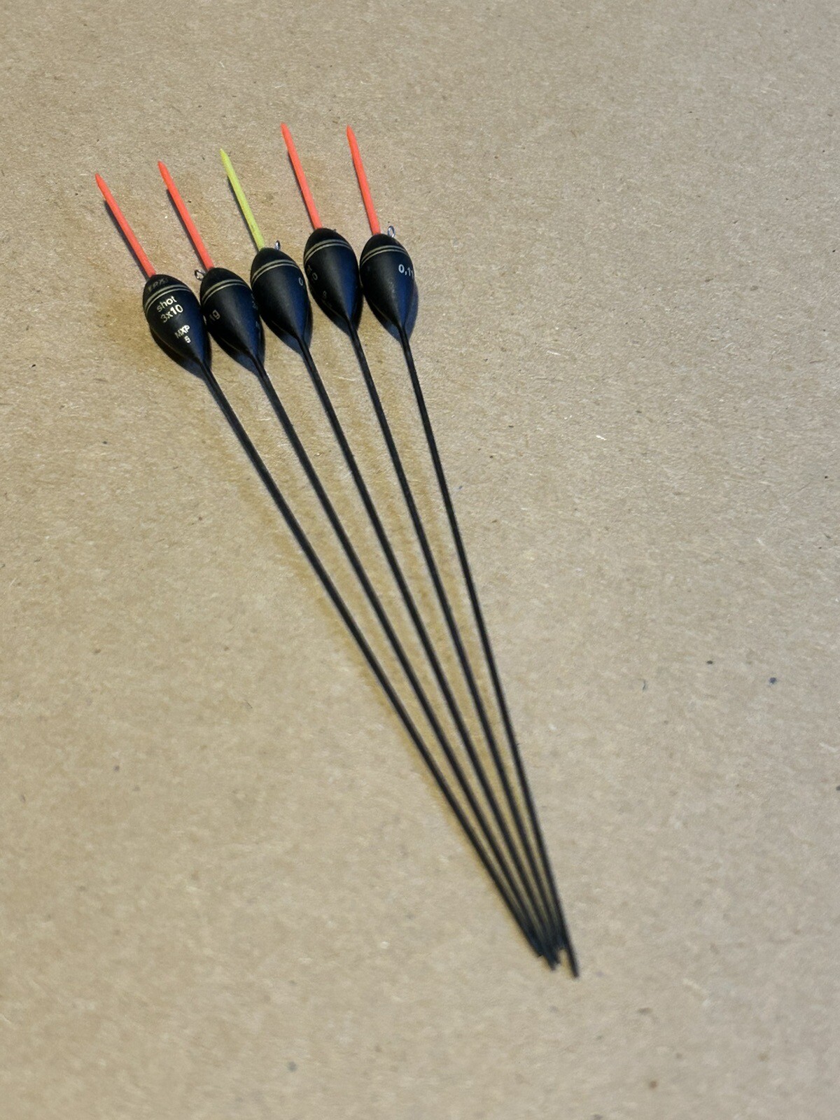 5x Fox Match MXP 6 Pole Floats 0.11g 3x10 New Coarse Match