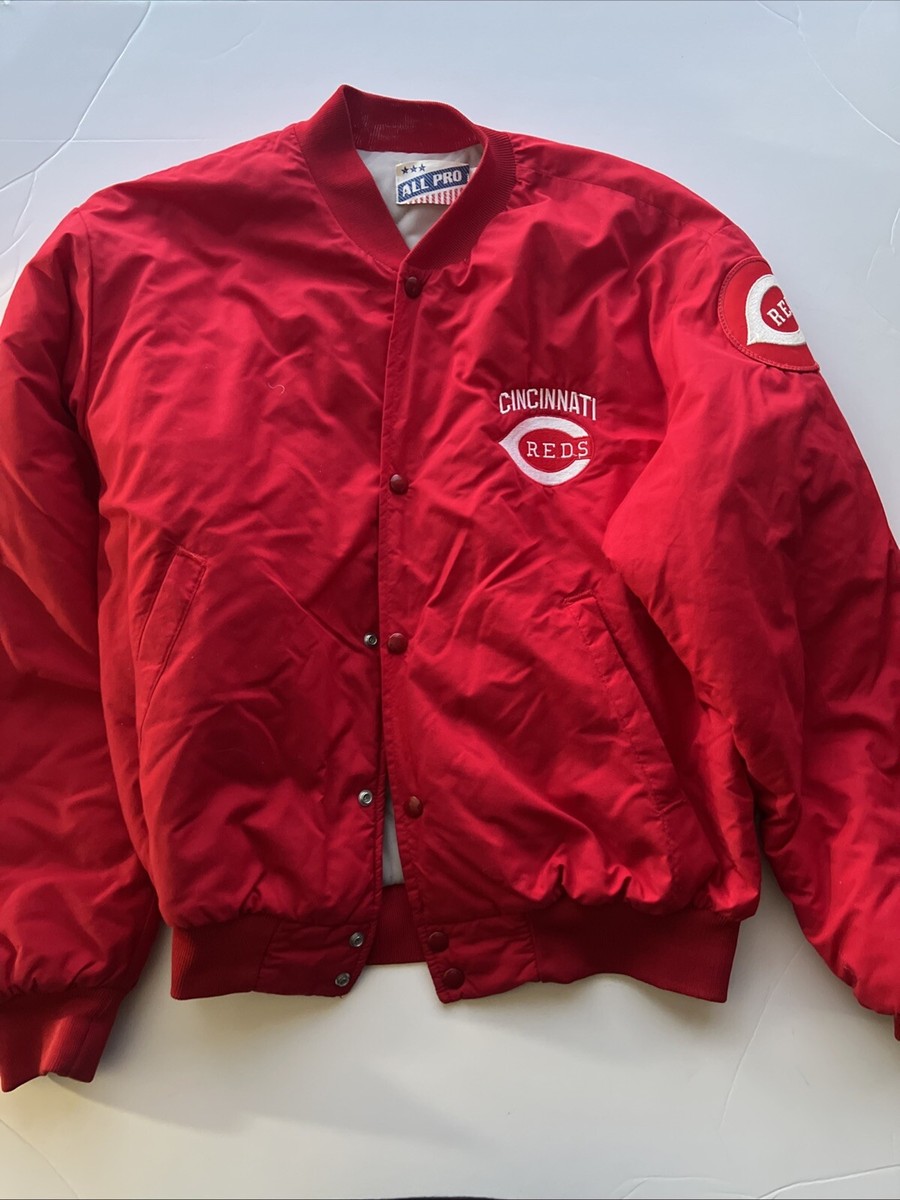 Cincinnati Reds Rare Vintage All Pro Quilted Jacket Snaps