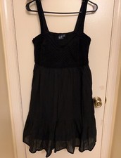 Gap Women’s Dress Sz Large Crochet Lining Tiered Romantic Neutral Basic Casual