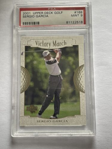 2001 Upper Deck Victory March #168 Sergio Garcia PSA Graded Mint 9 Rookie Card - Picture 1 of 3