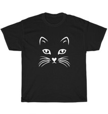 Cat Face T-Shirt Cats Kitten Pet Owner Animal Lover Unisex Funny Tee Gift NEW
