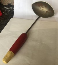 ANDROCK Red & White Wood Handle Football Ladle vtg Made in USA Football / Oval