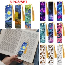 Set 3 Metal Bookmarks Book Holder With Tassels for Book Lovers, Reader