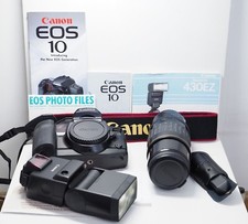 Canon EOS 10 fotocamera pellicola 35 mm, flash 430 EZ, tele zoom ultrasonico 70-210 1:3.5-4.4