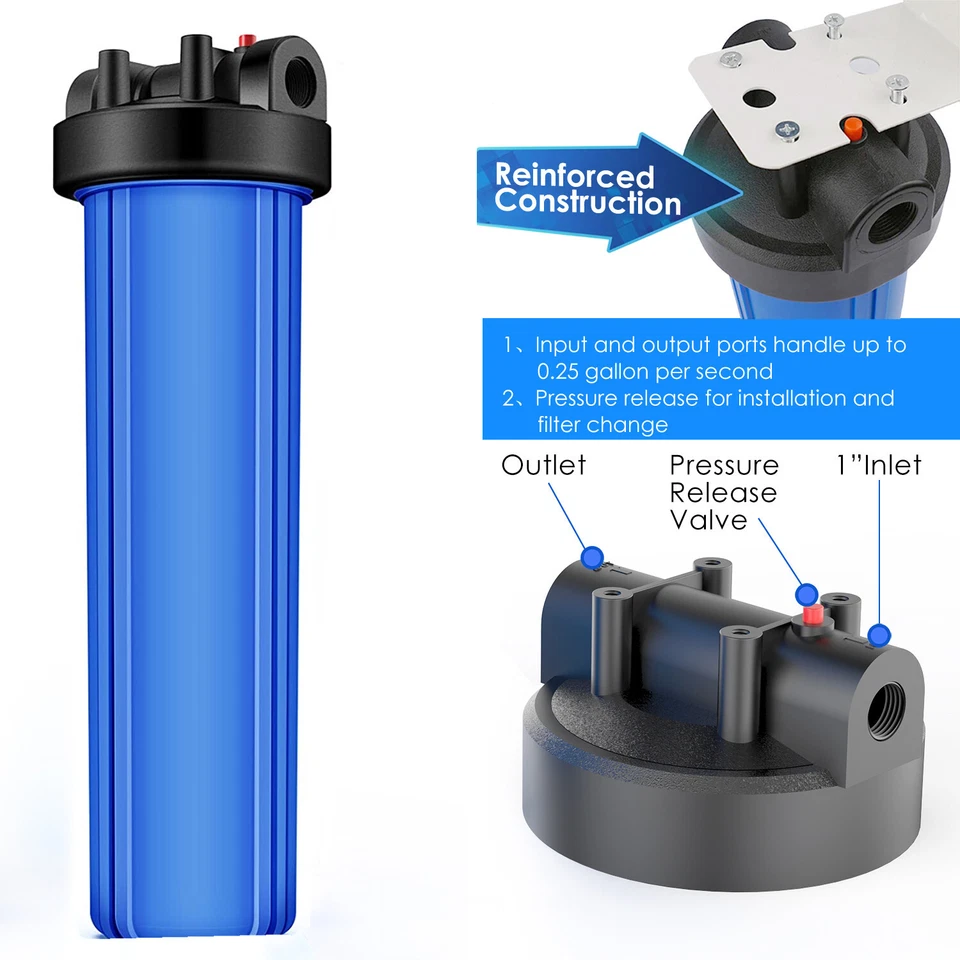 SimPure 2Pack 20 Inch Whole House Water Filter Housing Fit 4.5" x 20" Filters - Image 4 of 4