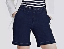 Women’s Stretch Denim Shorts Plus Size 18 20 22 elasticated Blue Navy New 485