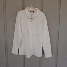 SER O YA Marcus Shirt Jacket Size XXL Men Long Sleeve Cotton Blend Distressed