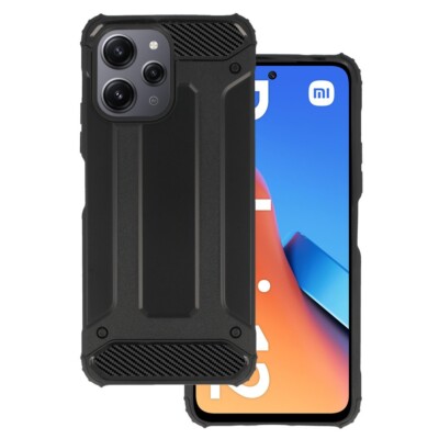 FÜR XIAOMI REDMI 12 4G - ARMOR FORCELL Hülle Handy Tasche Case Cover Schwarz