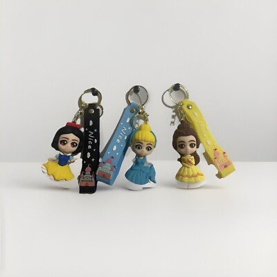 Snow White Princess Silicone Keychain - Cartoon Doll Key Ring For Girls, Bag Pendant Gift
