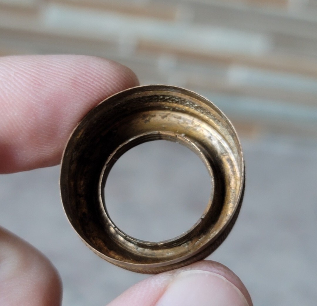 2 Vintage 00 Ornate Brass Miniature & Filler Oil Lamp Collars LOOK 5/8