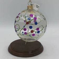 Pier 1 Glass Ball Ornament Romania 3 Inch