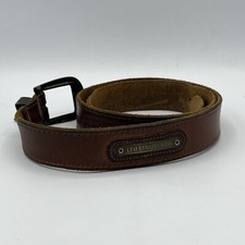 Vintage 90s Levis Men's Brown Leather Belt Size 34 USA Made 1 Inch