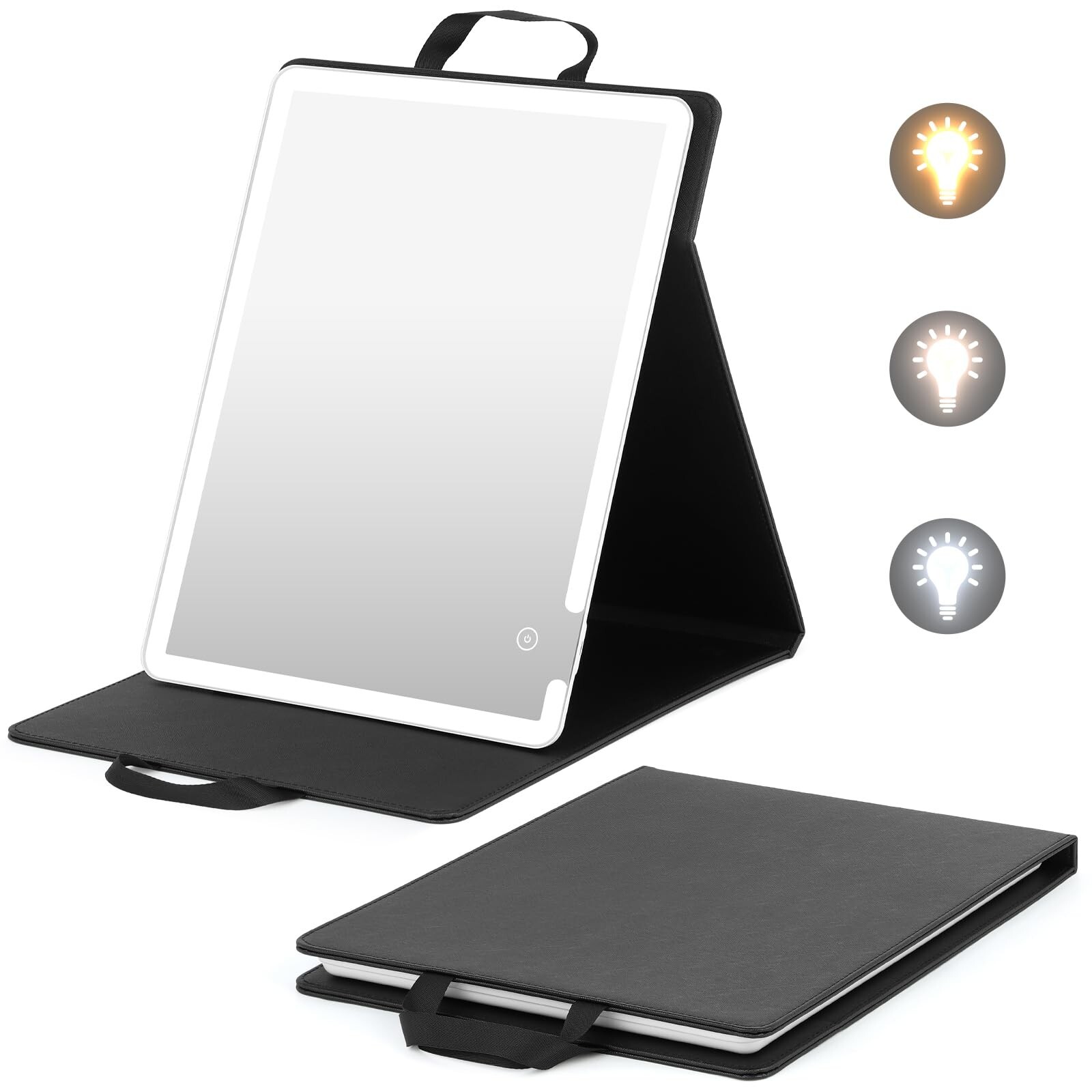 16X12 Inch Large LED Travel Makeup Mirror with 3 Lighting Modes