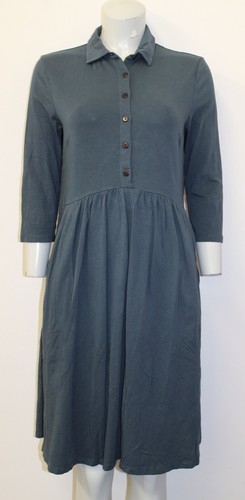 Ex-Seasalt 3/4 Sleeved Collared Petrol Shirt Dress-UK10 - Picture 3 of 4