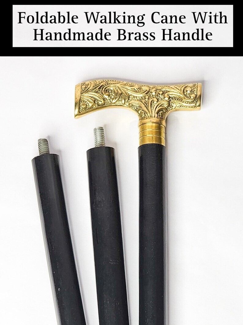 Personalized Foldable Walking Stick Steampunk Wal… - image 3