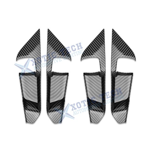 4x Carbon Fiber Black Interior Door Handle Bowl Cover For Toyota RAV4 2019-2025 - Picture 7 of 13
