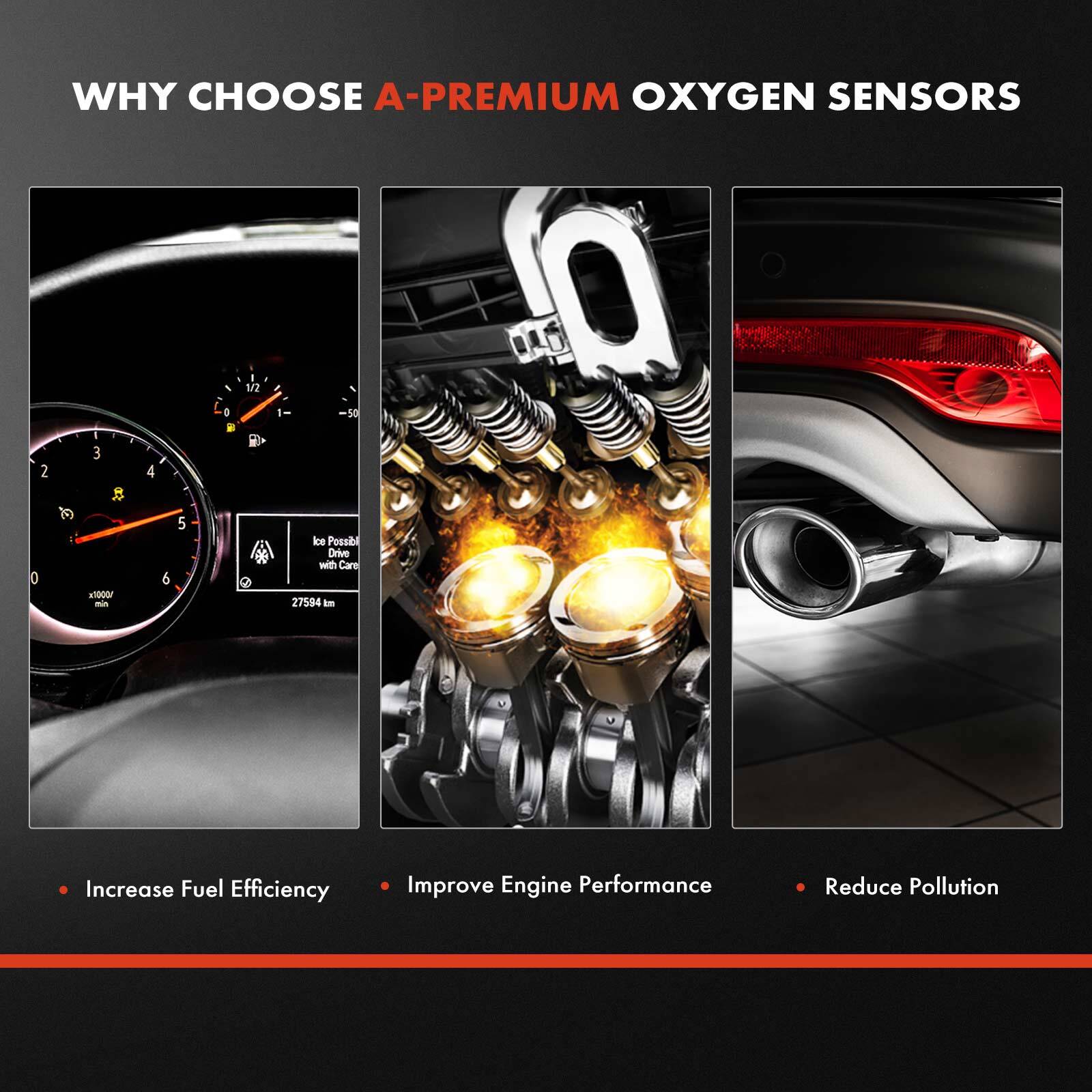 4x Upstream & Downstream O2 Oxygen Sensors for Ford GT 2017 2018 2019 2020 2021